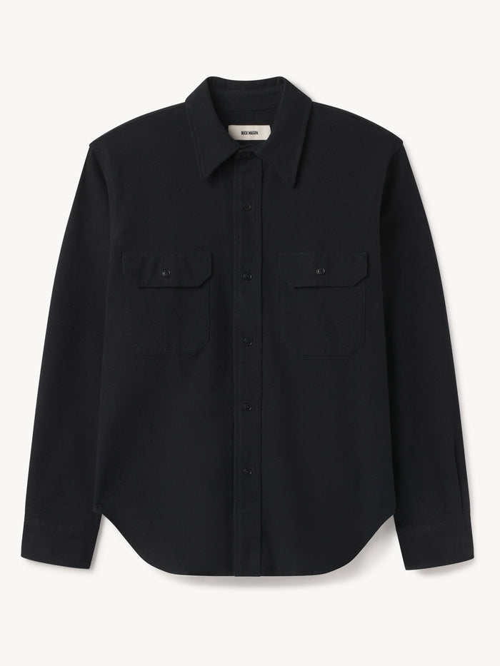 Black Craftsman Chamois Work Shirt - Product Flat