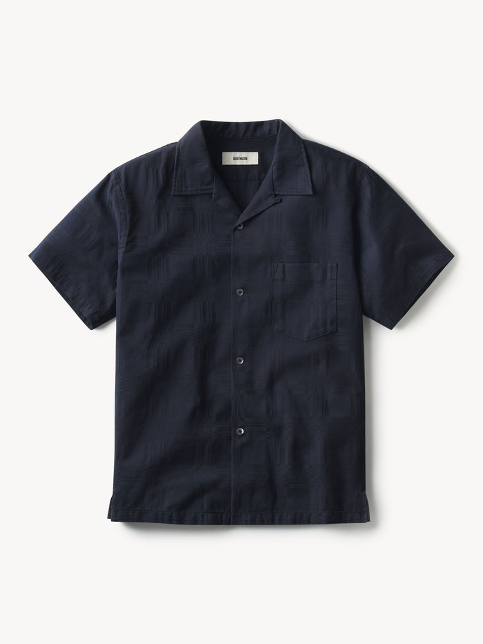 Anchor Silk Jacquard S/S Camp Shirt - Product Flat