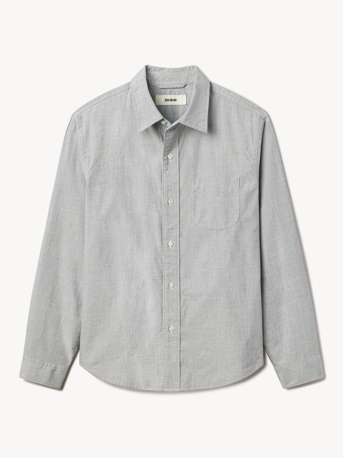 Black End-on-End Wornwell One Pocket Shirt - Product Flat