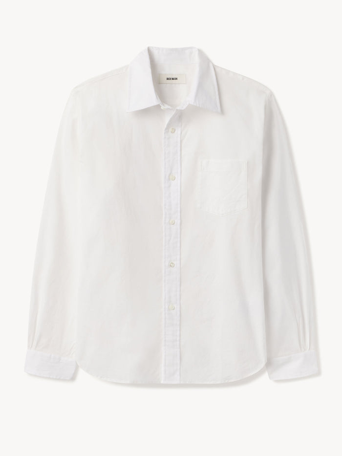 White Wornwell Single Needle Dress Shirt - Product Flat