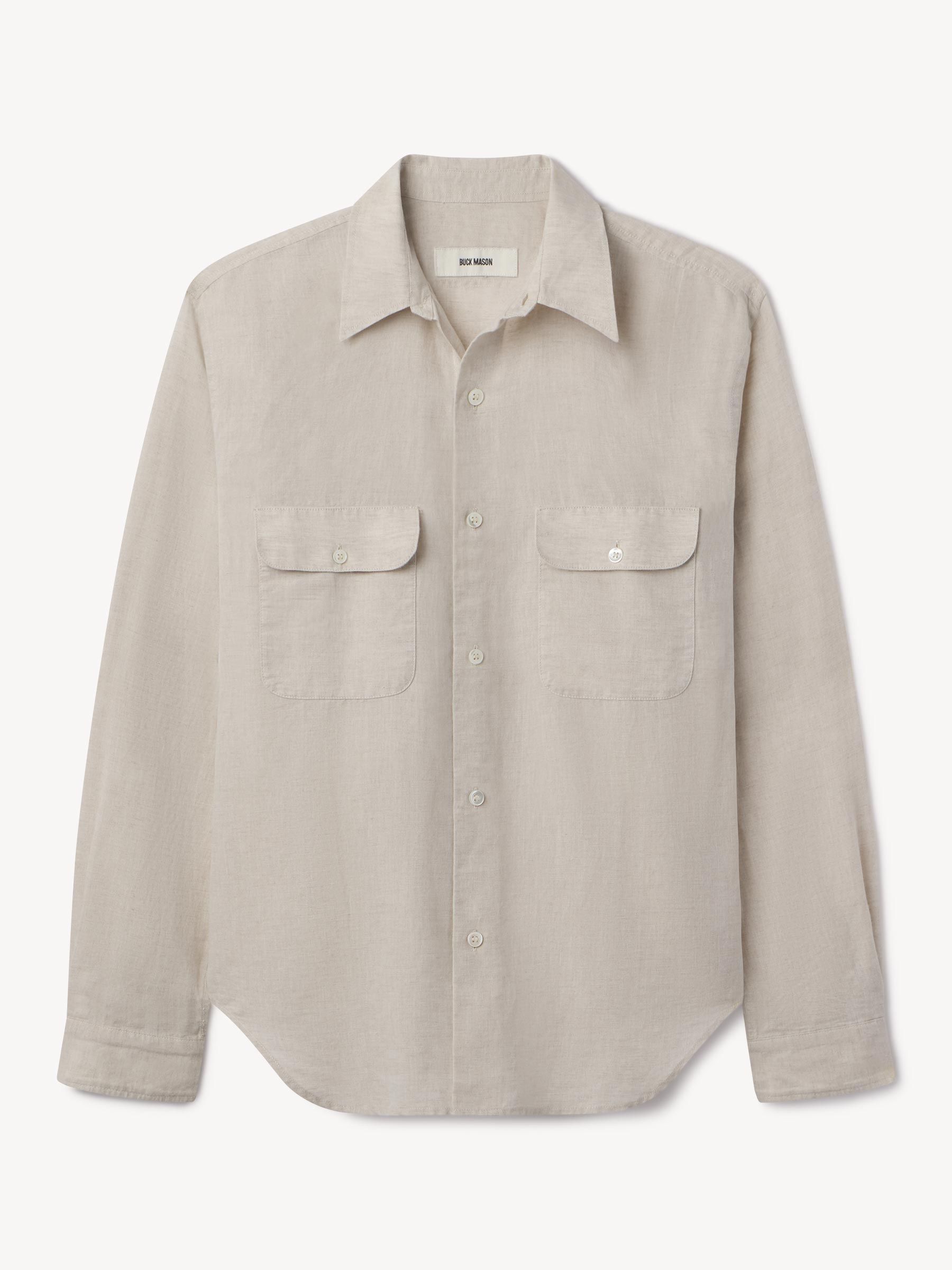 Natural End-On-End Breeze Cotton Linen Work Shirt