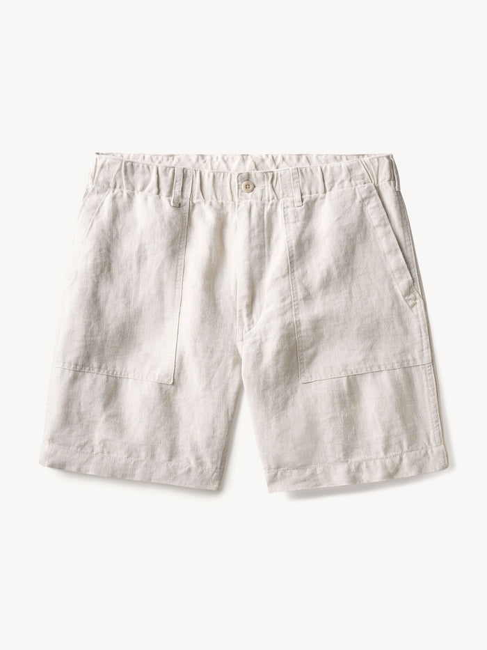 Natural Loomed Linen Fatigue Short - Product Flat