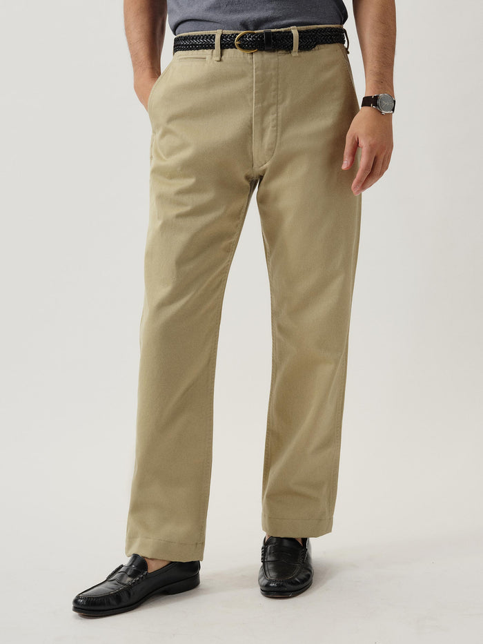 View of the Unfiform Khaki Service Twill Full Saddle Officer Pant