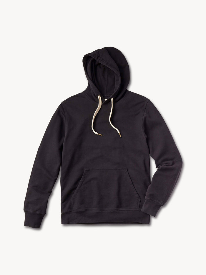 Black Brushed Loopback Hooded Sweatshirt - Product Flat