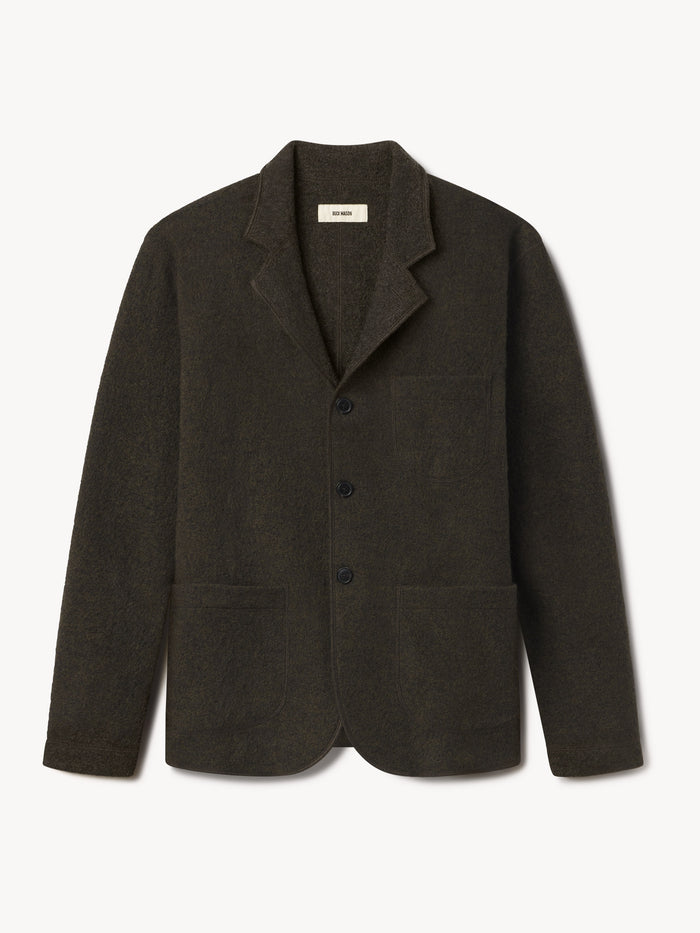 Marled Olive Felted Chore Coat - Product Flat