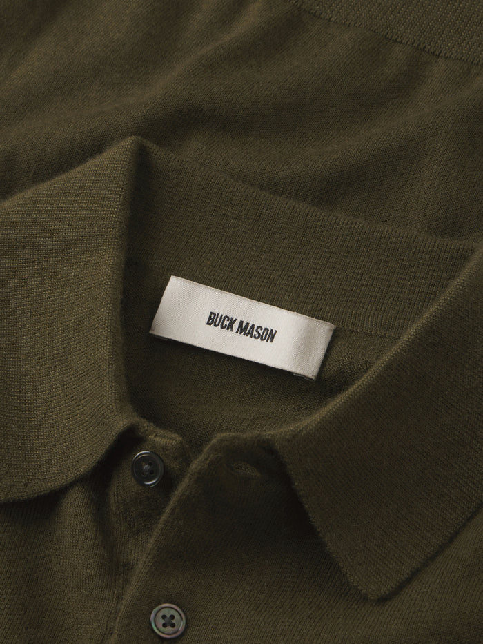 View of the Field Olive California Cashmere L/S Polo