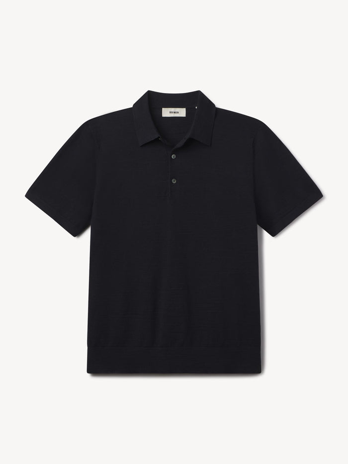 Dress Navy Avalon Knit Polo - Product Flat