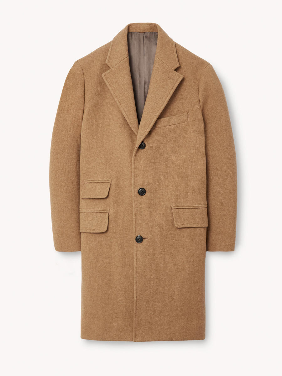 Camel Herringbone Italian Double-Faced Wool Town Coat - Buck Mason- Modern  American Classics