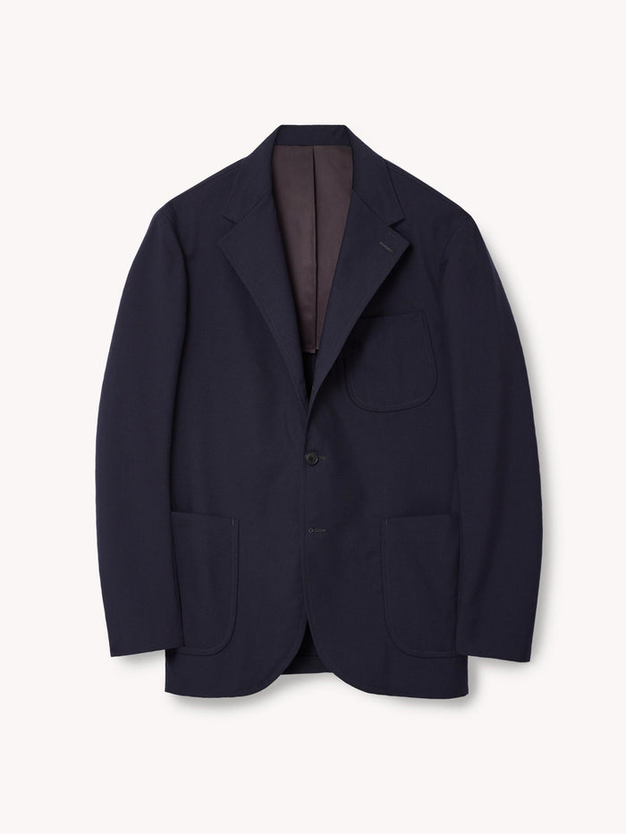 Navy Italian Three-Season Wool Graduate Blazer - Product Flat