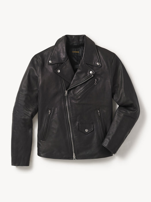 Black Leather Bruiser Moto Jacket - Buck Mason- Modern American Classics