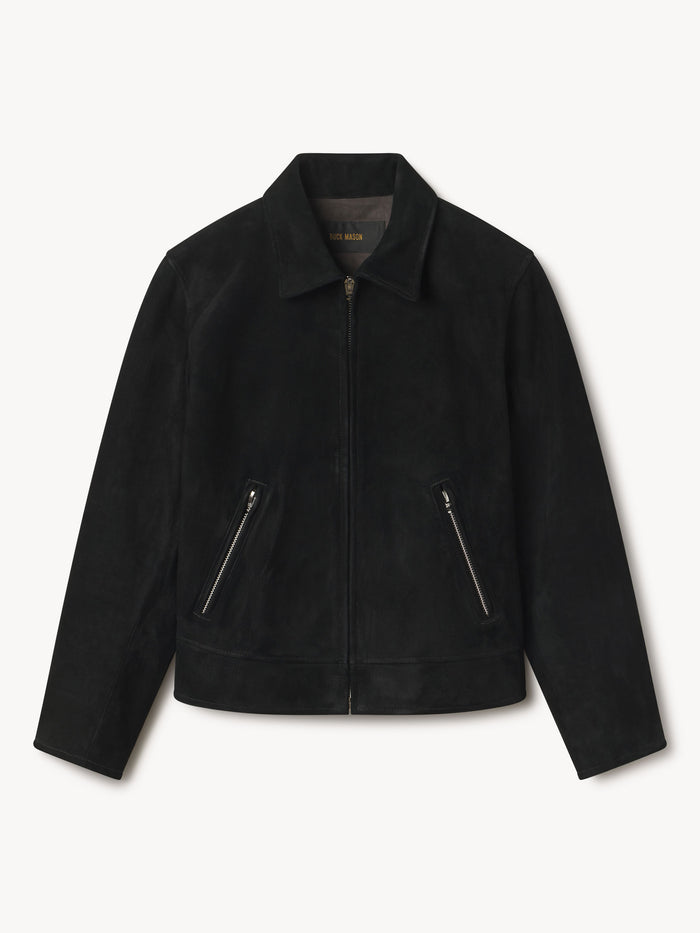 Black Rollup Suede PCH Jacket - Product Flat