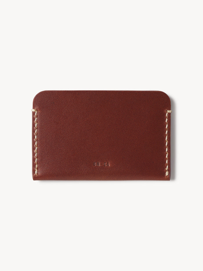 Cognac Countryman Full-Grain Leather Card Case - Flat