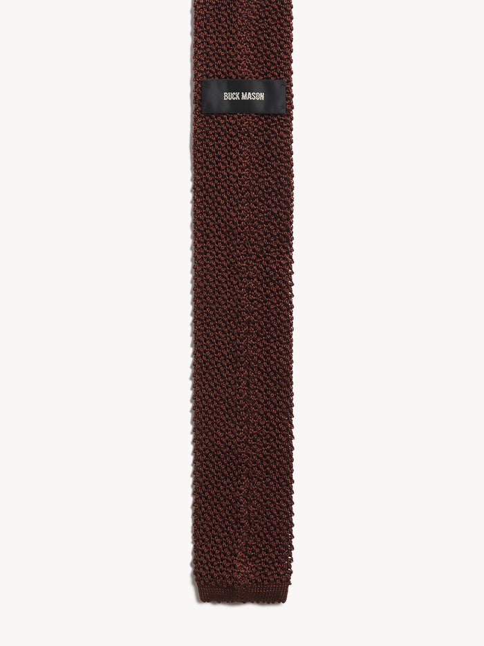 Italian Silk Knit Tie - Rust