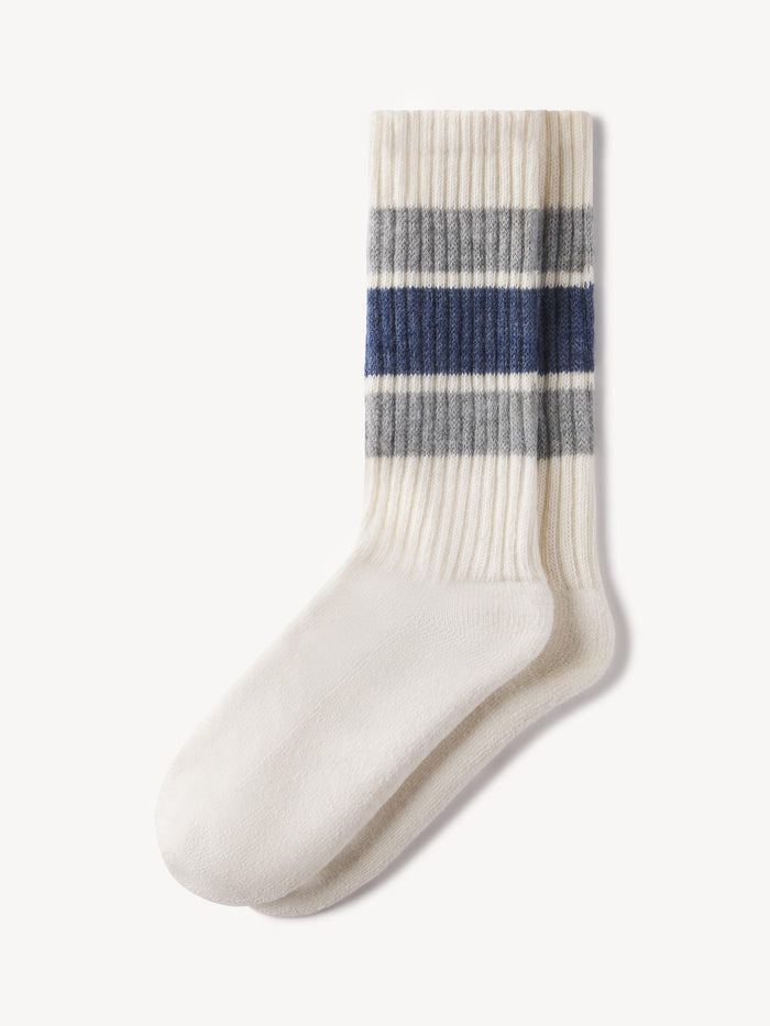 Athletic Grey/Deep Water Two Plus One Sport Sock - Product Flat