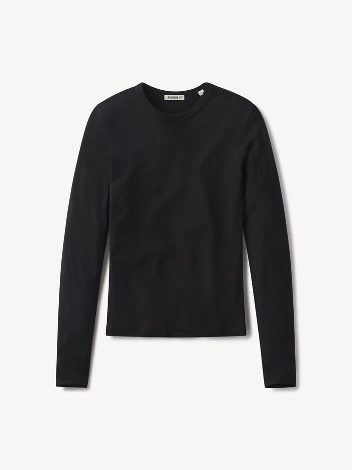 Black Cloud Jersey L/S Slim Crew - Product Flat