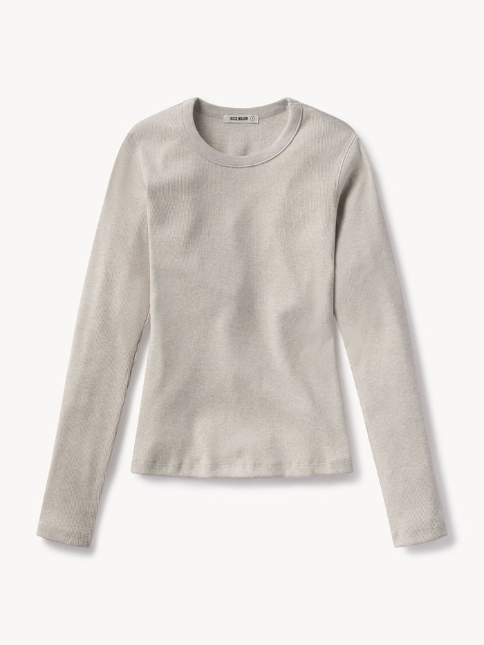 Marled Flint Surplus Rib L/S Crew - Product Flat