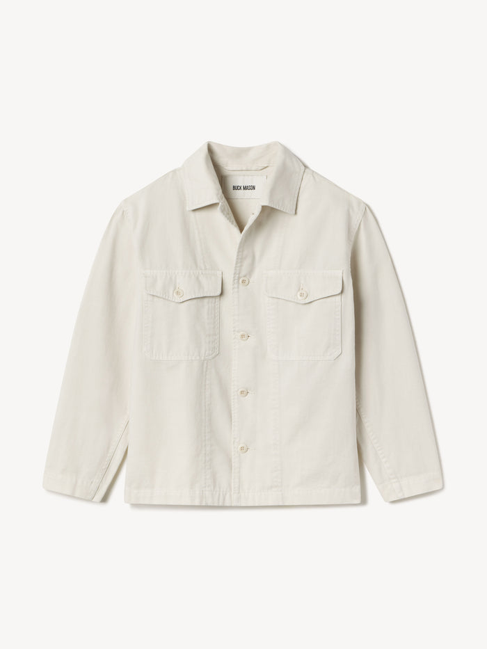 View of the Warm White Baja Twill Field Shirt