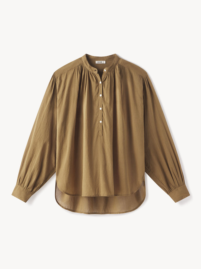 Bronze Brown Heirloom Cotton Ojai Shirt - Product Flat