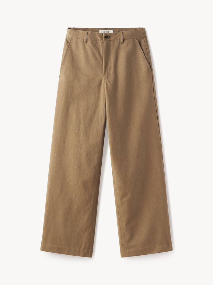 Bronze Brown Ever Twill Straight Leg Trouser - Product Flat