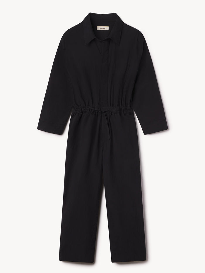 View of the Black Mainstay Cotton Ninth Street Jumpsuit