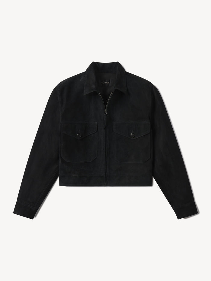 Black Mojave Suede Mechanic's Jacket - Product Flat