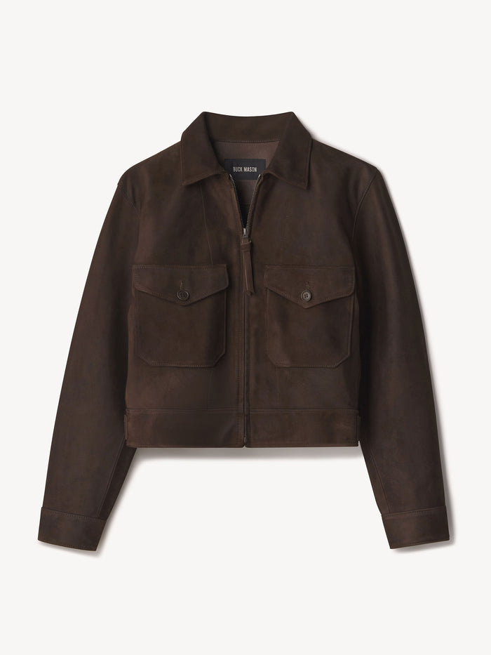 Hazel Mojave Suede Mechanic's Jacket - Product Flat