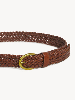 Houston belt in brown braided leather