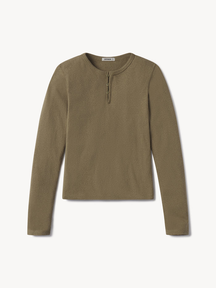 Hazelwood Heirloom Rib L/S Henley - Product Flat