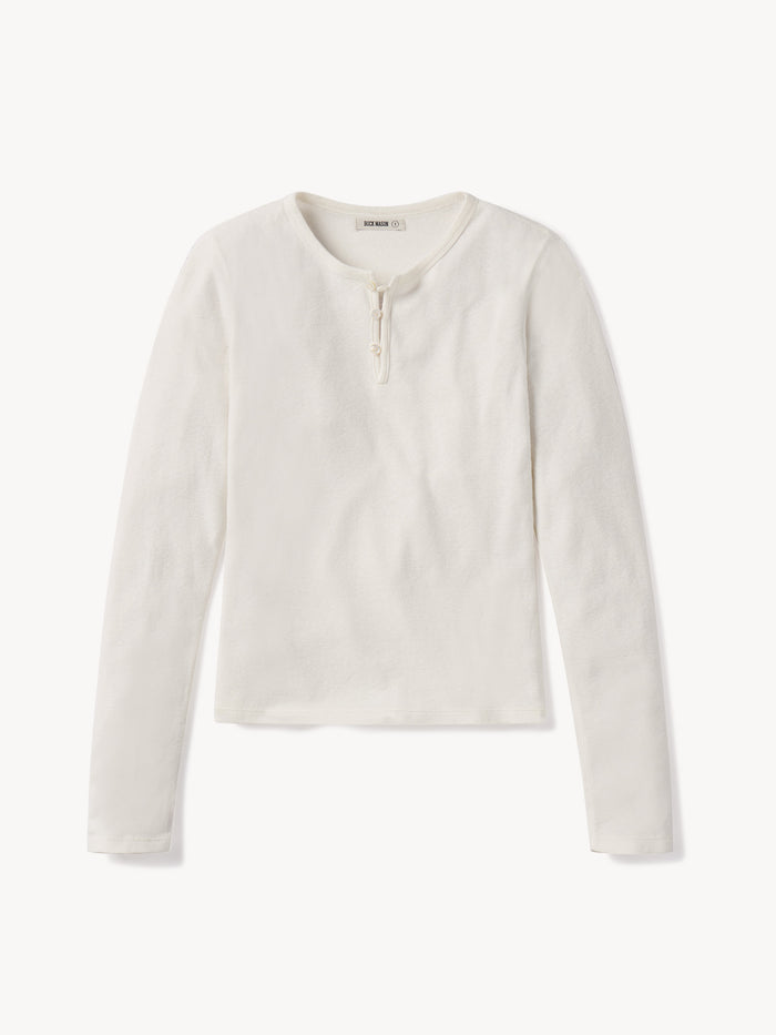 Natural Heirloom Rib L/S Henley - Product Flat