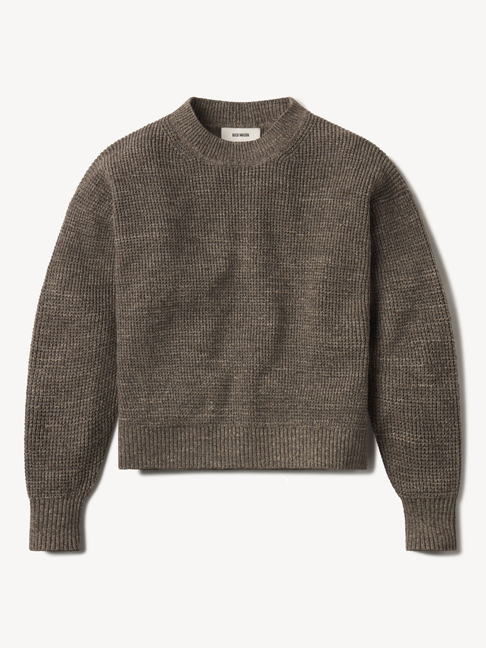 Marled Coastal Bluff Seafarer Cotton Crewneck Sweater - Product Flat