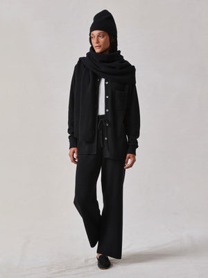 Black Lounge Wool Wide Leg Pant - Buck Mason- Modern American Classics