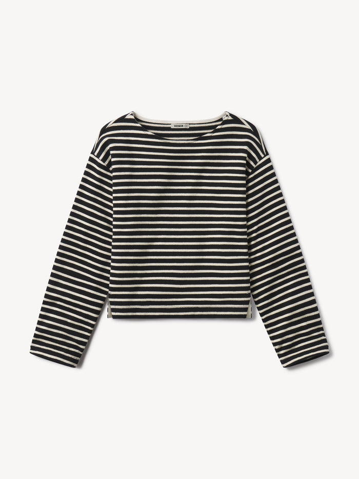 Black/Natural Stripe Mariner Jersey Breton Tee - Product Flat