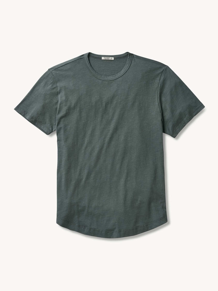 Dark Pine Slub Tall Curved Hem Tee - Product Flat