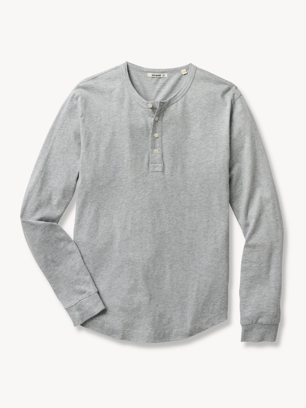 Heather Grey Pima Tall Curved Hem Henley - Buck Mason- Modern American ...