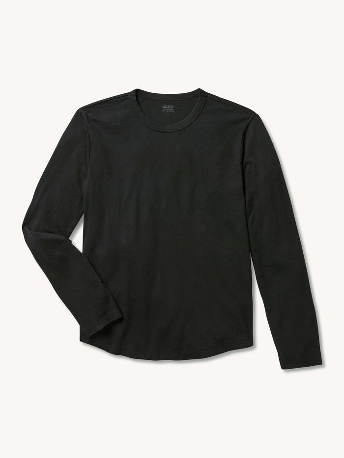 Black Trail Traverse Long Sleeve Curved Hem Tee - Product Flat