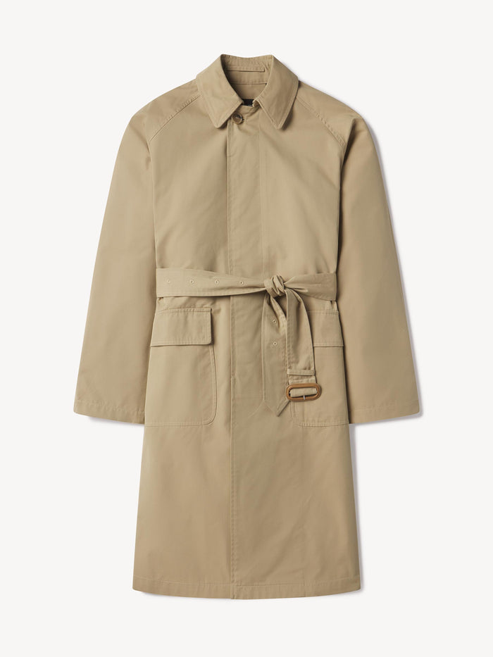 Uniform Khaki Storm Stopper Belted Trench Coat - Product Flat