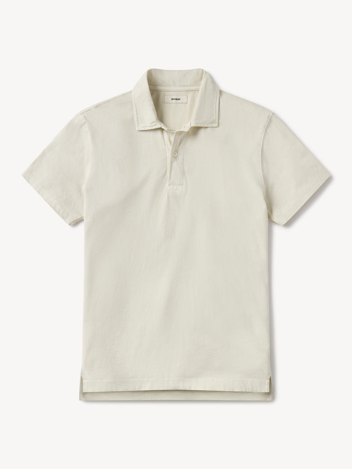 Natural Venice Wash Sueded Cotton Polo - Product Flat
