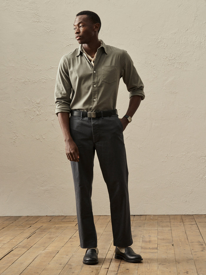 Model Wearing Anchor Slub Twill Maverick Slim Officer Pant