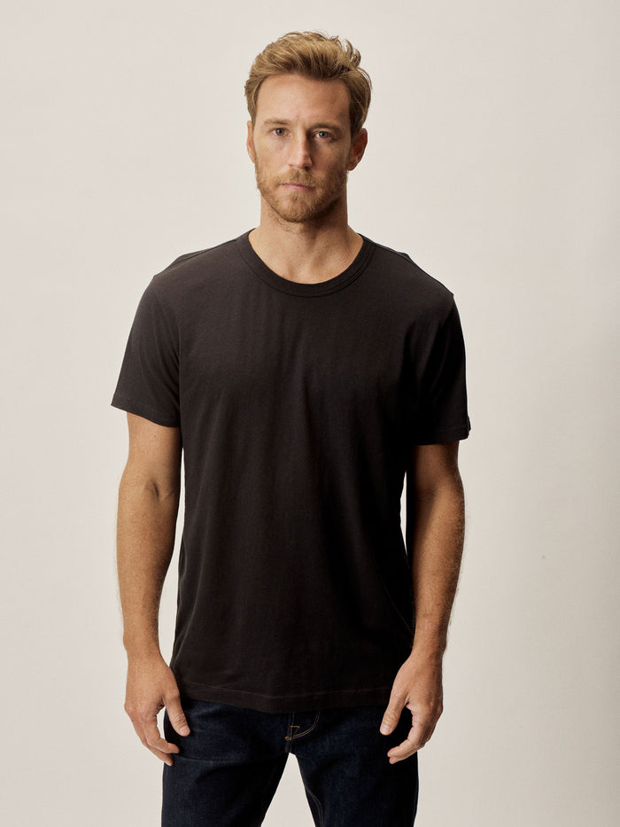 Model Wearing Black Costa Classic Tee