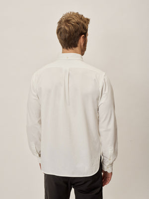 White Campus Knit Oxford Button Down Shirt - Buck Mason- Modern ...