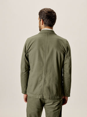 Fatigue Dusty Olive Herringbone Twill Carry-On Jacket - Buck Mason- Modern  American Classics