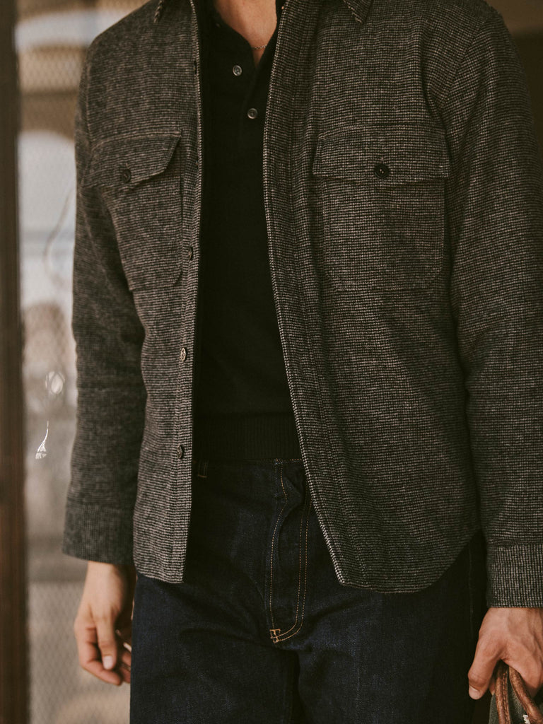 Black/Grey Wool Houndstooth CPO Jacket – Buck Mason