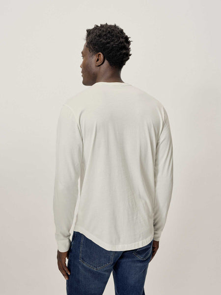 Natural Pima Curved Hem Henley – Buck Mason