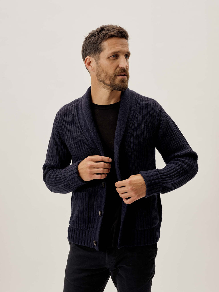 Navy Herdsman Shawl Cardigan – Buck Mason