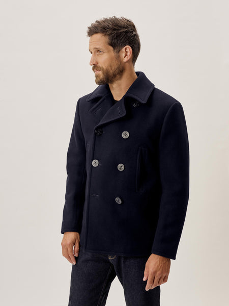 Dark Navy Melton Admiral Peacoat – Buck Mason