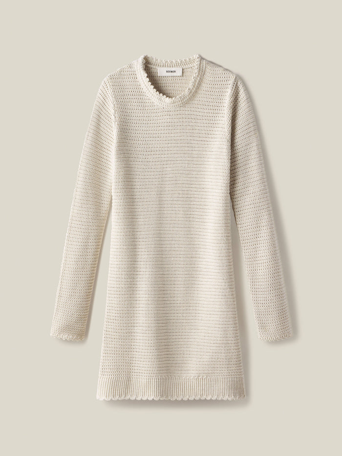 View of the Natural Seafarer Crochet L/S Dress