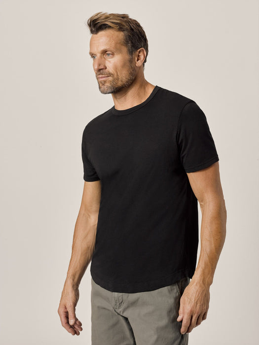 Black Pima Curved Hem Tee – Buck Mason