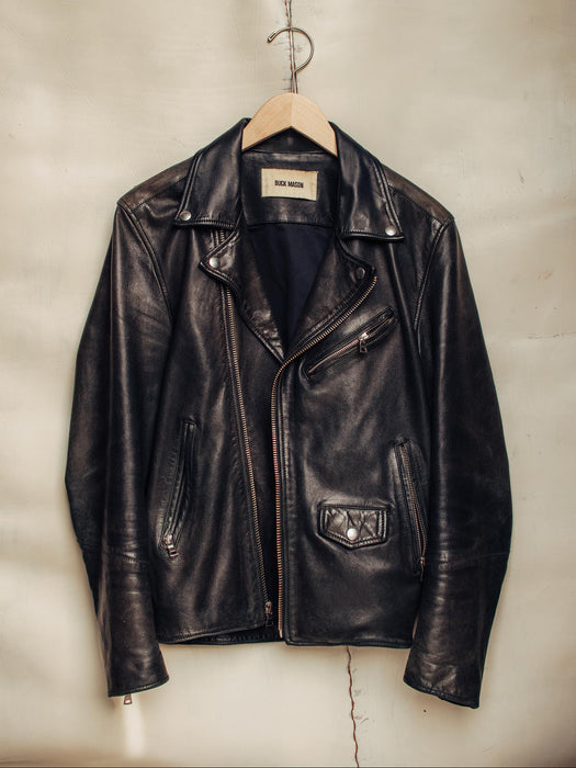 Black Leather Bruiser Moto Jacket - Buck Mason- Modern American Classics
