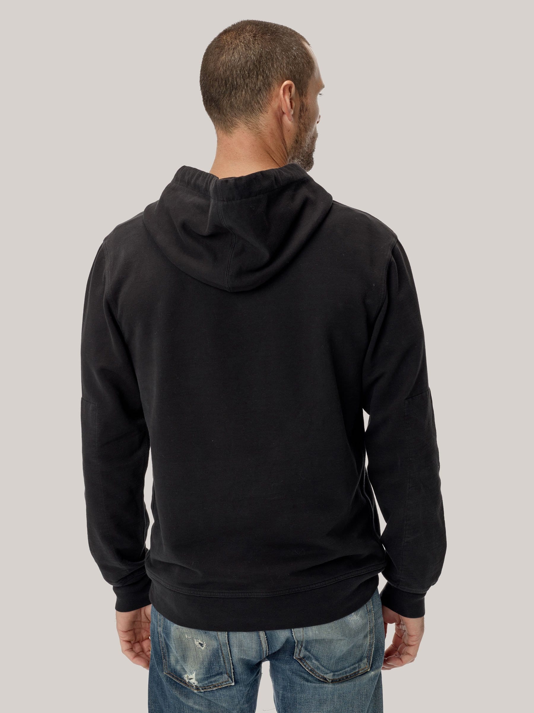 Black Brushed Loopback Hooded Sweatshirt – Buck Mason