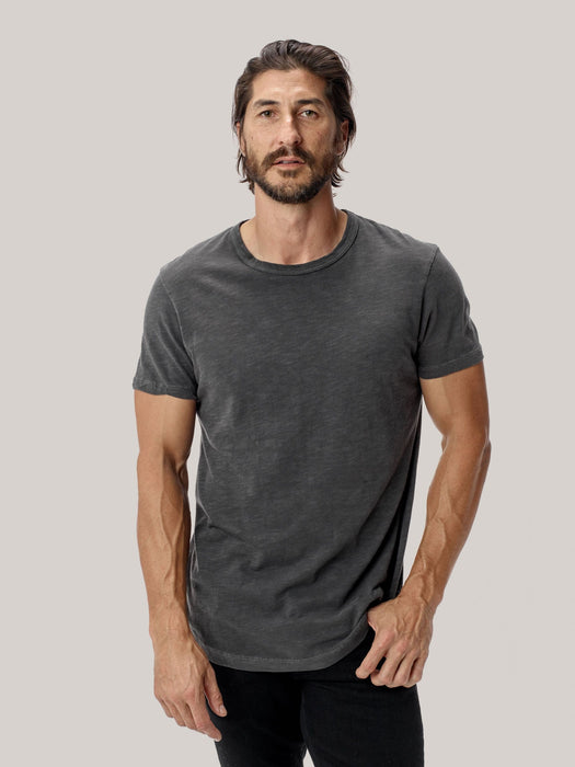 Coal Venice Wash Slub Curved Hem Tee - Buck Mason- Modern American Classics